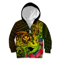 Hawaii Kid Hoodie Kanaka Map With Polynesian Shark Tattoo Reggae Unique - Wonder Print Shop