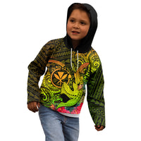 Hawaii Kid Hoodie Kanaka Map With Polynesian Shark Tattoo Reggae Unique - Wonder Print Shop
