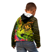 Hawaii Kid Hoodie Kanaka Map With Polynesian Shark Tattoo Reggae Unique - Wonder Print Shop