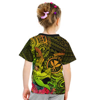 Hawaii Kid T Shirt Kanaka Map With Polynesian Shark Tattoo Reggae Unique - Wonder Print Shop