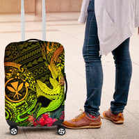 Hawaii Luggage Cover Kanaka Map With Polynesian Shark Tattoo Reggae Unique - Wonder Print Shop