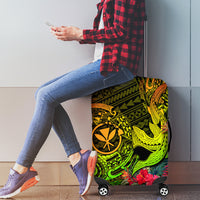 Hawaii Luggage Cover Kanaka Map With Polynesian Shark Tattoo Reggae Unique - Wonder Print Shop