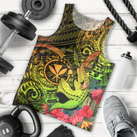 Hawaii Men Tank Top Kanaka Map With Polynesian Shark Tattoo Reggae Unique - Wonder Print Shop