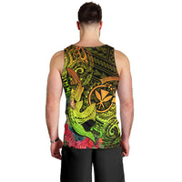 Hawaii Men Tank Top Kanaka Map With Polynesian Shark Tattoo Reggae Unique - Wonder Print Shop