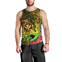 Hawaii Men Tank Top Kanaka Map With Polynesian Shark Tattoo Reggae Unique - Wonder Print Shop