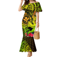 Hawaii Mermaid Dress Kanaka Map With Polynesian Shark Tattoo Reggae Unique - Wonder Print Shop