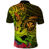 Hawaii Polo Shirt Kanaka Map With Polynesian Shark Tattoo Reggae Unique - Wonder Print Shop