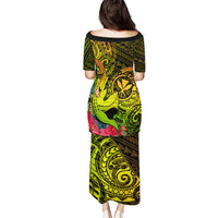 Hawaii Puletasi Kanaka Map With Polynesian Shark Tattoo Reggae Unique - Wonder Print Shop