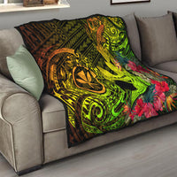 Hawaii Quilt Kanaka Map With Polynesian Shark Tattoo Reggae Unique - Wonder Print Shop