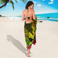 Hawaii Sarong Kanaka Map With Polynesian Shark Tattoo Reggae Unique - Wonder Print Shop