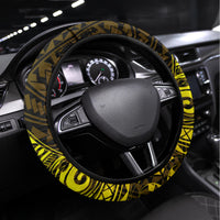 Hawaii Steering Wheel Cover Kanaka Map With Polynesian Shark Tattoo Reggae Unique - Wonder Print Shop