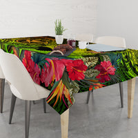 Hawaii Tablecloth Kanaka Map With Polynesian Shark Tattoo Reggae Unique - Wonder Print Shop