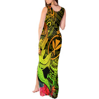 Hawaii Tank Maxi Dress Kanaka Map With Polynesian Shark Tattoo Reggae Unique - Wonder Print Shop