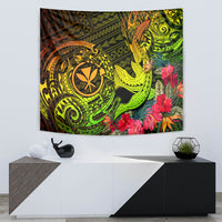 Hawaii Tapestry Kanaka Map With Polynesian Shark Tattoo Reggae Unique - Wonder Print Shop