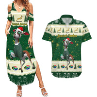 Custom South Africa Rugby Christmas Couples Matching Summer Maxi Dress and Hawaiian Shirt Geseende Kersfees Springboks African Pattern - Wonder Print Shop