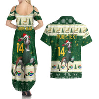 Custom South Africa Rugby Christmas Couples Matching Summer Maxi Dress and Hawaiian Shirt Geseende Kersfees Springboks African Pattern - Wonder Print Shop