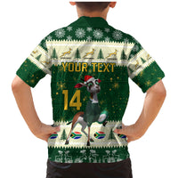 Custom South Africa Rugby Christmas Family Matching Mermaid Dress and Hawaiian Shirt Geseende Kersfees Springboks African Pattern - Wonder Print Shop