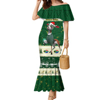 Custom South Africa Rugby Christmas Family Matching Mermaid Dress and Hawaiian Shirt Geseende Kersfees Springboks African Pattern - Wonder Print Shop