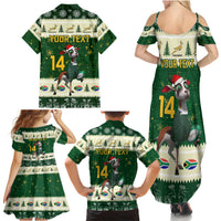 Custom South Africa Rugby Christmas Family Matching Summer Maxi Dress and Hawaiian Shirt Geseende Kersfees Springboks African Pattern - Wonder Print Shop