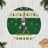 South Africa Rugby Christmas Tree Skirt Geseende Kersfees Springboks African Pattern - Wonder Print Shop