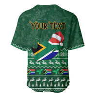 Personalised South Africa Christmas Baseball Jersey Cool Santa Claus With South African Map - Wonder Print Shop