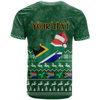 Personalised South Africa Christmas T Shirt Cool Santa Claus With South African Map - Wonder Print Shop