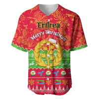 Personalised Eritrea Christmas Baseball Jersey Eritrean Olive Santa Claus Merry Xmas - Wonder Print Shop
