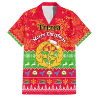 Personalised Eritrea Christmas Family Matching Puletasi Dress and Hawaiian Shirt Eritrean Olive Santa Claus Merry Xmas - Wonder Print Shop