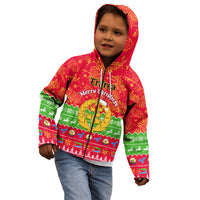 Personalised Eritrea Christmas Kid Hoodie Eritrean Olive Santa Claus Merry Xmas - Wonder Print Shop