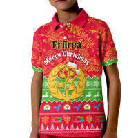 Personalised Eritrea Christmas Kid Polo Shirt Eritrean Olive Santa Claus Merry Xmas - Wonder Print Shop