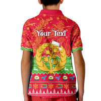 Personalised Eritrea Christmas Kid Polo Shirt Eritrean Olive Santa Claus Merry Xmas - Wonder Print Shop