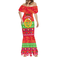 Personalised Eritrea Christmas Mermaid Dress Eritrean Olive Santa Claus Merry Xmas - Wonder Print Shop