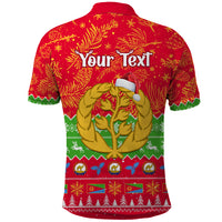 Personalised Eritrea Christmas Polo Shirt Eritrean Olive Santa Claus Merry Xmas - Wonder Print Shop
