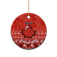 Canada Christmas Ceramic Ornament Maple Leaf Santa With Map Merry Xmas - Wonder Print Shop