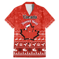 Personalised Canada Christmas Family Matching Mermaid Dress and Hawaiian Shirt Maple Leaf Santa With Map Merry Xmas - Wonder Print Shop