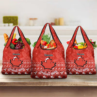 Canada Christmas Grocery Bag Maple Leaf Santa With Map Merry Xmas
