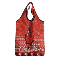 Canada Christmas Grocery Bag Maple Leaf Santa With Map Merry Xmas