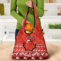 Canada Christmas Grocery Bag Maple Leaf Santa With Map Merry Xmas