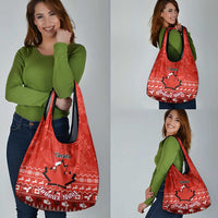 Canada Christmas Grocery Bag Maple Leaf Santa With Map Merry Xmas