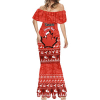 Personalised Canada Christmas Mermaid Dress Maple Leaf Santa With Map Merry Xmas - Wonder Print Shop