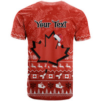 Personalised Canada Christmas T Shirt Maple Leaf Santa With Map Merry Xmas - Wonder Print Shop