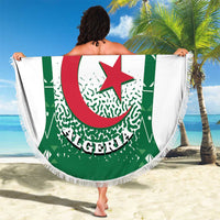 Personalized Algeria Beach Blanket Coat Of Arms African Pattern - Wonder Print Shop