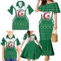 Personalized Algeria Family Matching Mermaid Dress and Hawaiian Shirt Coat Of Arms African Pattern - Wonder Print Shop