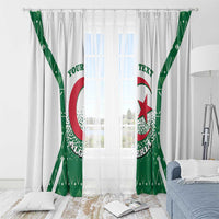 Personalized Algeria Window Curtain Coat Of Arms African Pattern - Wonder Print Shop