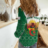 Personalized Algeria Women Casual Shirt Coat Of Arms African Pattern - Wonder Print Shop