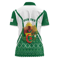 Personalized Algeria Women Polo Shirt Coat Of Arms African Pattern - Wonder Print Shop