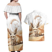 Fennec Fox Algeria Couples Matching Off Shoulder Maxi Dress and Hawaiian Shirt Algerian Sahara - Wonder Print Shop