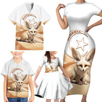 Fennec Fox Algeria Family Matching Short Sleeve Bodycon Dress and Hawaiian Shirt Algerian Sahara - Wonder Print Shop