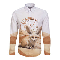 Fennec Fox Algeria Long Sleeve Button Shirt Algerian Sahara - Wonder Print Shop