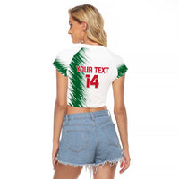 Custom Algeria Football Raglan Cropped T Shirt Go The Greens - Wonder Print Shop